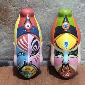 Miniature Chinese Opera Masks Lianpu Painted Faces Traditional Folk Art